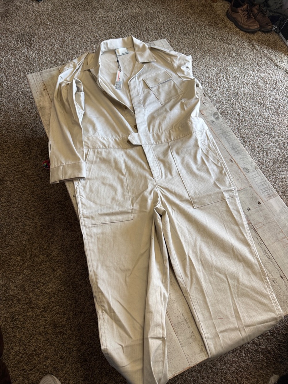 We-Ar4 Tan Utility Jumpsuit with Patch Pockets - Women